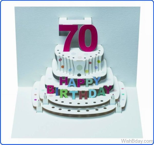 Seventy Happy Birthday With Cake