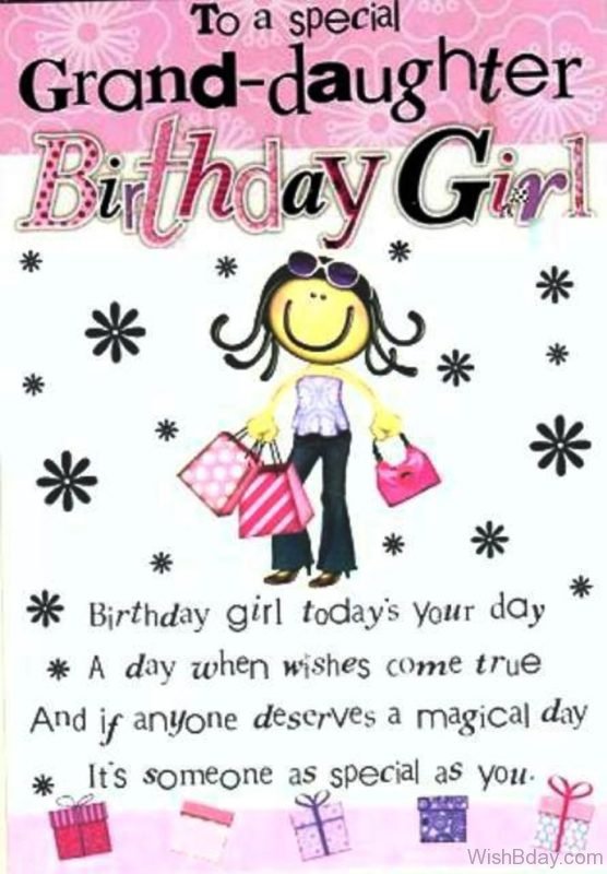 To A Special Granddaughter Happy Birthday