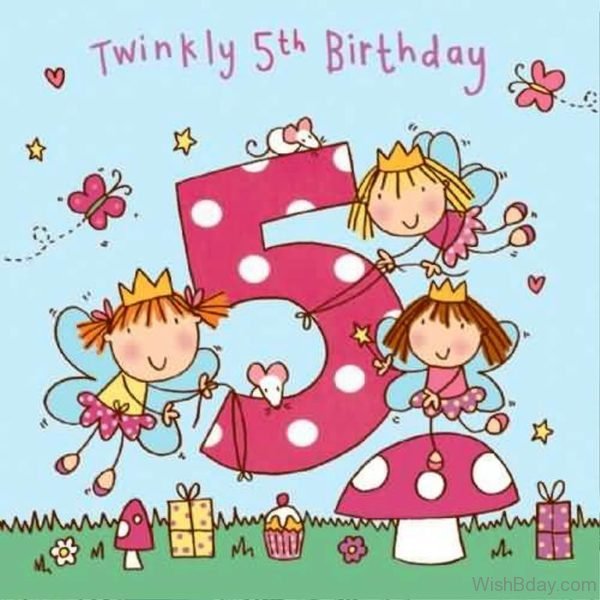 Twinkling Fifth Happy Birthday Wishes