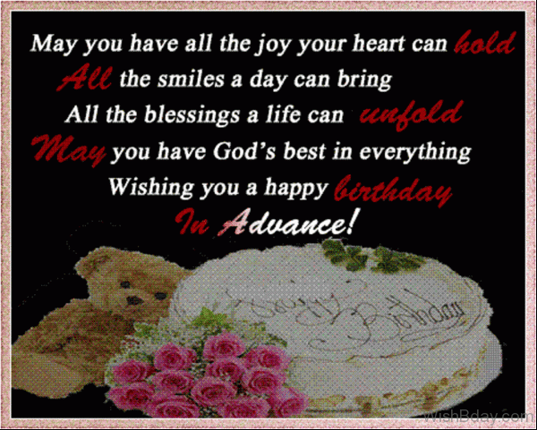 Wishing You A Happy Birthday In Advance