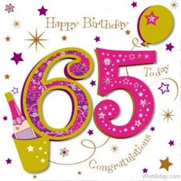 Happy Birthday Sixty Five Congratulation
