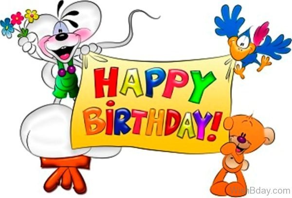 Happy Birthday With Cartoon Image