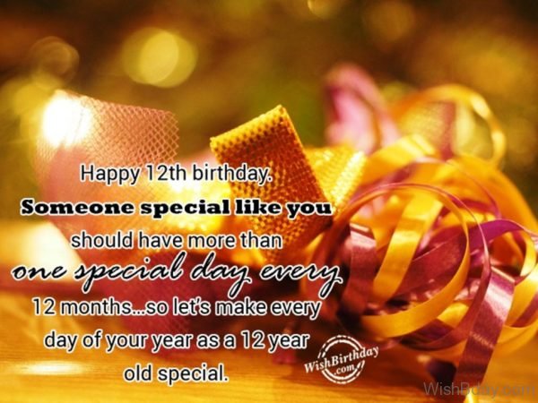 Happy Twelfth Birthday Someone Special Like You