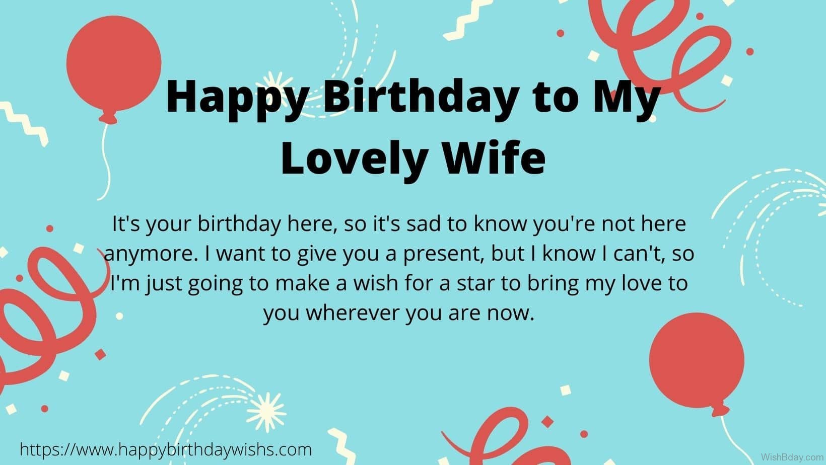 Birthday wishes for wife in heaven