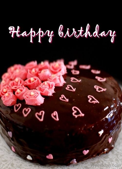 Chocolate With Flower Birthday Cake Wishes